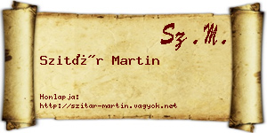 Szitár Martin névjegykártya