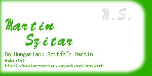 martin szitar business card